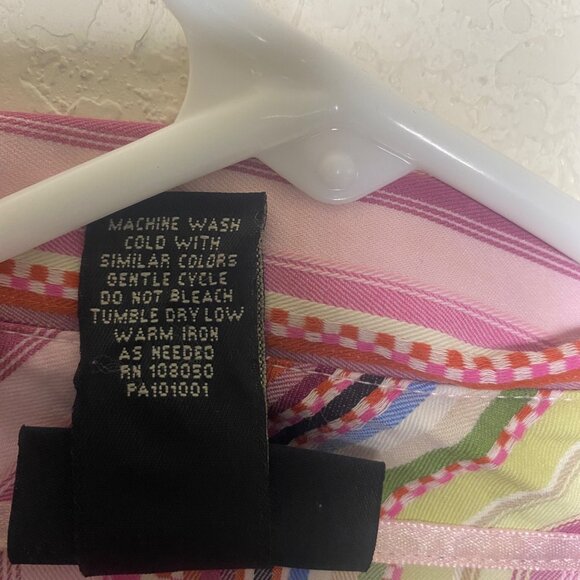 Lane Bryant Button Up Tunic Top  Womens 26/28 Striped Long Sleeve Cotton Blend R - Picture 6 of 9